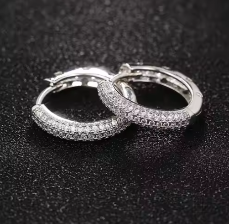 Perfect Tiny Cuff Earrings (CZ/SilverTone)