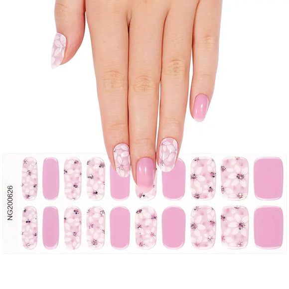 Pink Blossom Gel Nail Wraps (NG626)