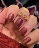 Sparkling Bordeaux Deluxe Semi-Cured Gel Nail Strips