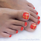 Red Crossing Pedicure Wraps