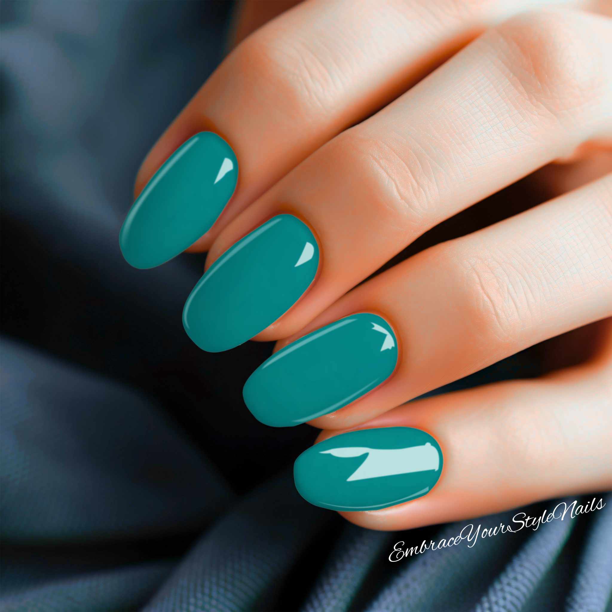 blue green acrylic nails