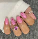 Bubble Gum Whirl Nail Wraps