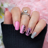 Candy Zebra Glam Nail Wraps