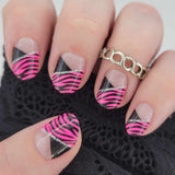 Pink Zebra French Nail Wraps
