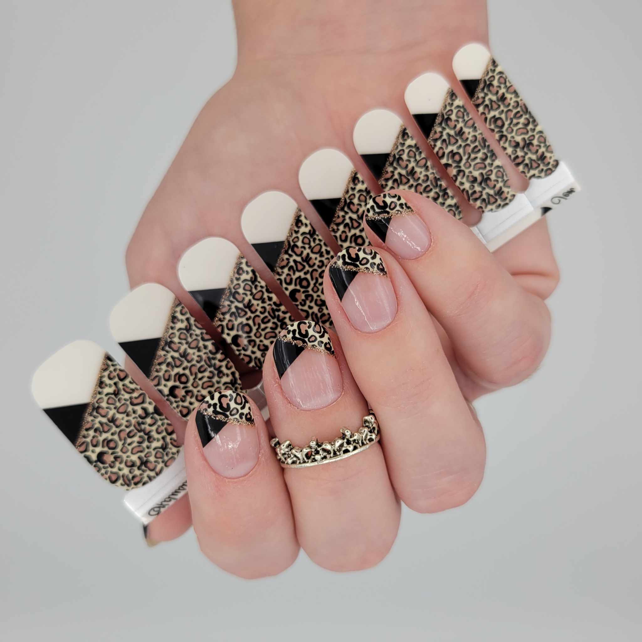 24pcs Leopard print False Nail Red Long Coffin Press on Nails for Nail Art  Salon | eBay
