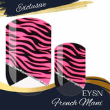Französische Nagelfolien mit rosa Zebramuster