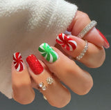 Candy Cane Twist Nail Wraps