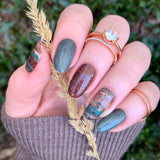 Forest Green Glam Nail Wraps