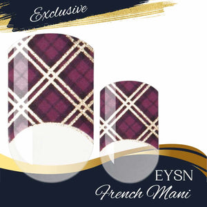 Raspberry French Plaid Nail Wraps