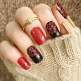 Crimson Blooms Nail Wraps