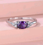 Ring - Amethyst Trio (SilverTone)