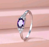 Ring - Amethyst Trio (SilverTone)