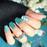 Teal Blooms Nail Wraps