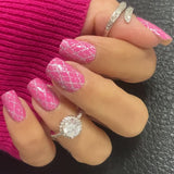 Bedazzled Pink Pop Plaid Nail Wraps
