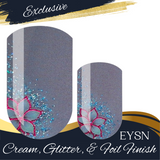 Teal Velvet Bloom Nail Wraps