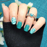 Teal Blooms Nail Wraps