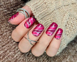 Luminous Raspberry Nail Wraps