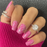 Bedazzled Pink Pop Plaid Nail Wraps