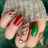 Candy Cane Tinsel Nail Wraps