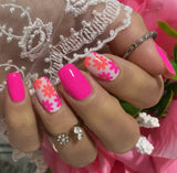 Neon Blossoms Nail Wraps