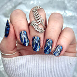 Cobalt Botanical Nail Wraps