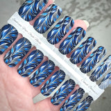 Cobalt Botanical Nail Wraps