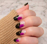 Onyx Blooms French Nail Wraps