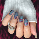 Teal Velvet Bloom Nail Wraps