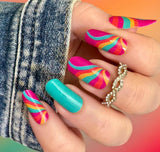 Retro Groove Nail Wraps