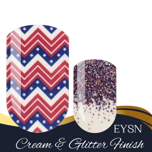 Red, White & Sparkle Nail Wraps