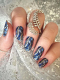 Cobalt Botanical Nail Wraps