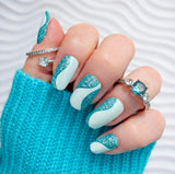 Icy Blue Wave Runner Nail Wraps