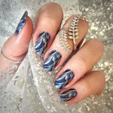 Cobalt Botanical Nail Wraps