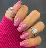 Bedazzled Pink Pop Plaid Nail Wraps