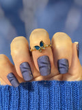 Indigo Waves Nail Wraps