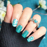 Teal Blooms Nail Wraps