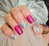 Watermelon Plaid Nail Wraps