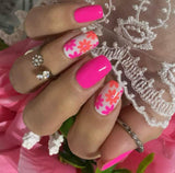 Neon Blossoms Nail Wraps