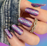Plumtastic Pop Plaid Nail Wraps