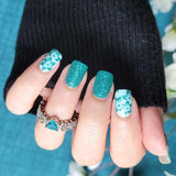 Teal Blooms Nail Wraps