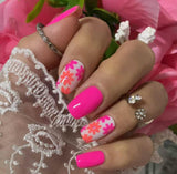 Neon Blossoms Nail Wraps