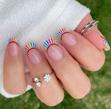Rainbow French Nail Wraps