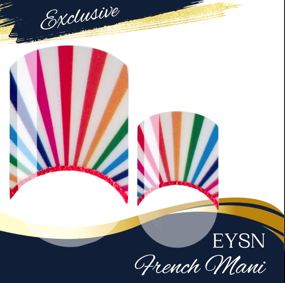 Rainbow French Nail Wraps