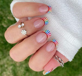Rainbow French Nail Wraps