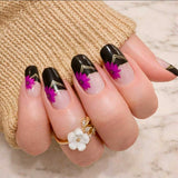 Onyx Blooms French Nail Wraps