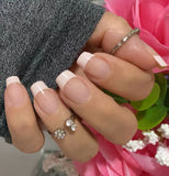 Classic Pink French Gel Nail Wraps (SG121)