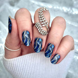 Cobalt Botanical Nail Wraps