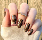 Mahogany Plaid Nail Wraps