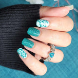 Teal Blooms Nail Wraps