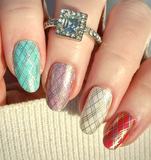 Foil Pop Plaid Overlay Nail Wraps